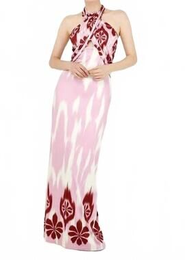NEW ESPECIA kim ikat maxi dress in pink